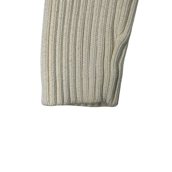 VTG DKNY Jeans Ribbed Knit Sweater L Off White 100% Cotton Japan Preppy Warm EUC - Picture 6 of 13